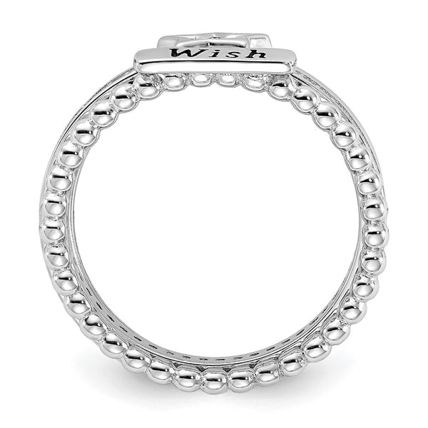 Rhodium-Plated Sterling Silver 3-Piece CZ Star Ring Set