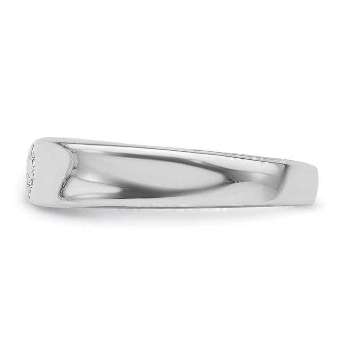 Shop Exclusive Rhodium-Plated Sterling Silver Fleur-de-Lis Band Ring - Stylish Design-3