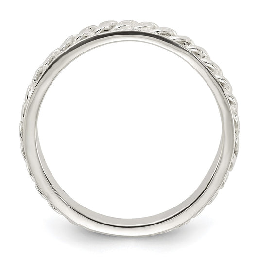 High-Quality Sterling Silver 3mm Band with Inlay Design - Stylish Value!