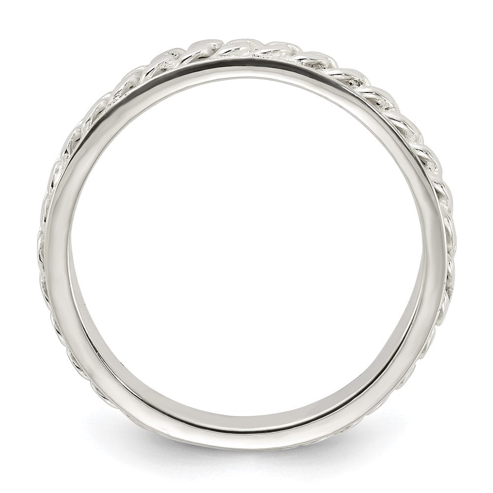 High-Quality 3mm Sterling Silver Band with Inlay Design | Stylish Value