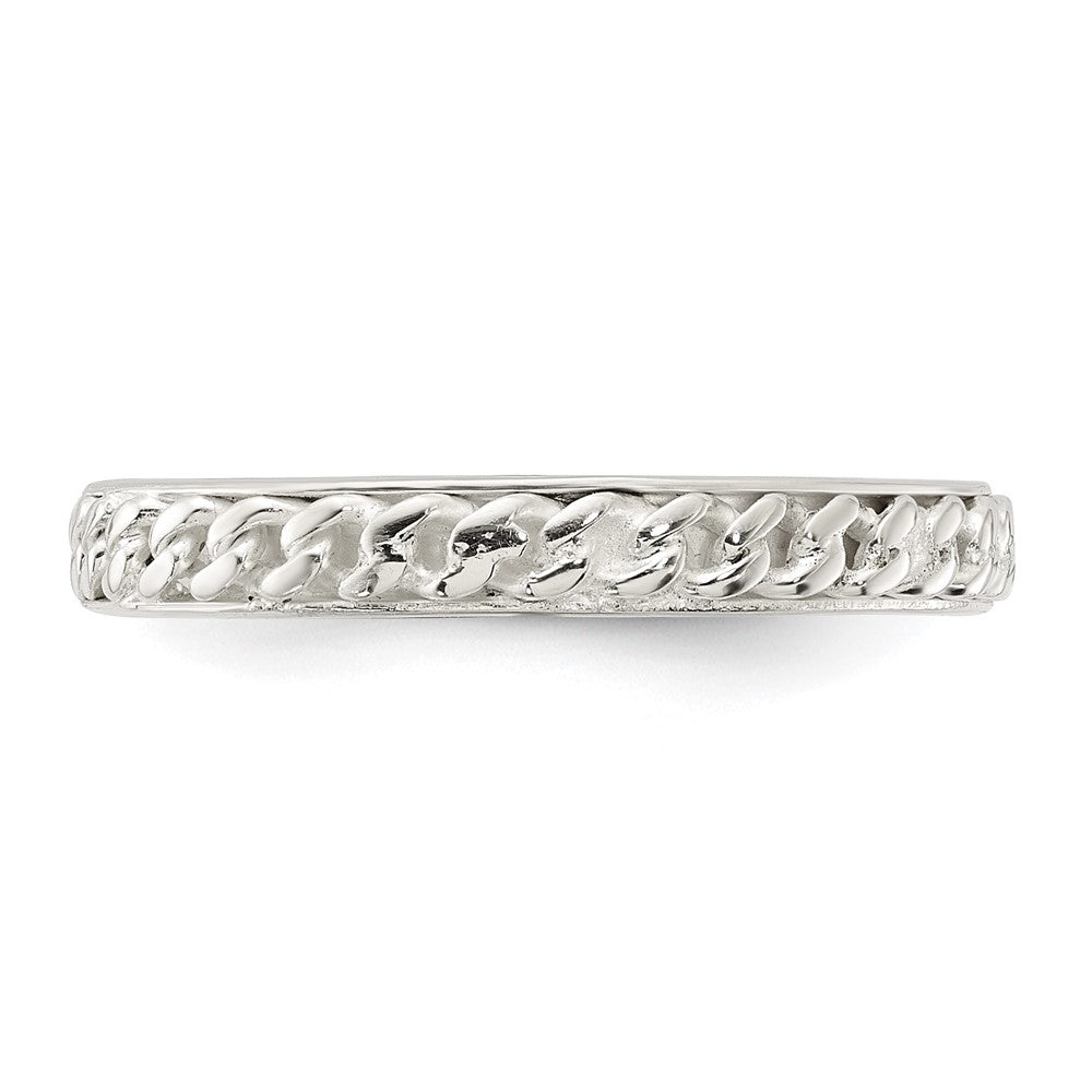 High-Quality Sterling Silver 3mm Band with Inlay Design - Stylish Value!