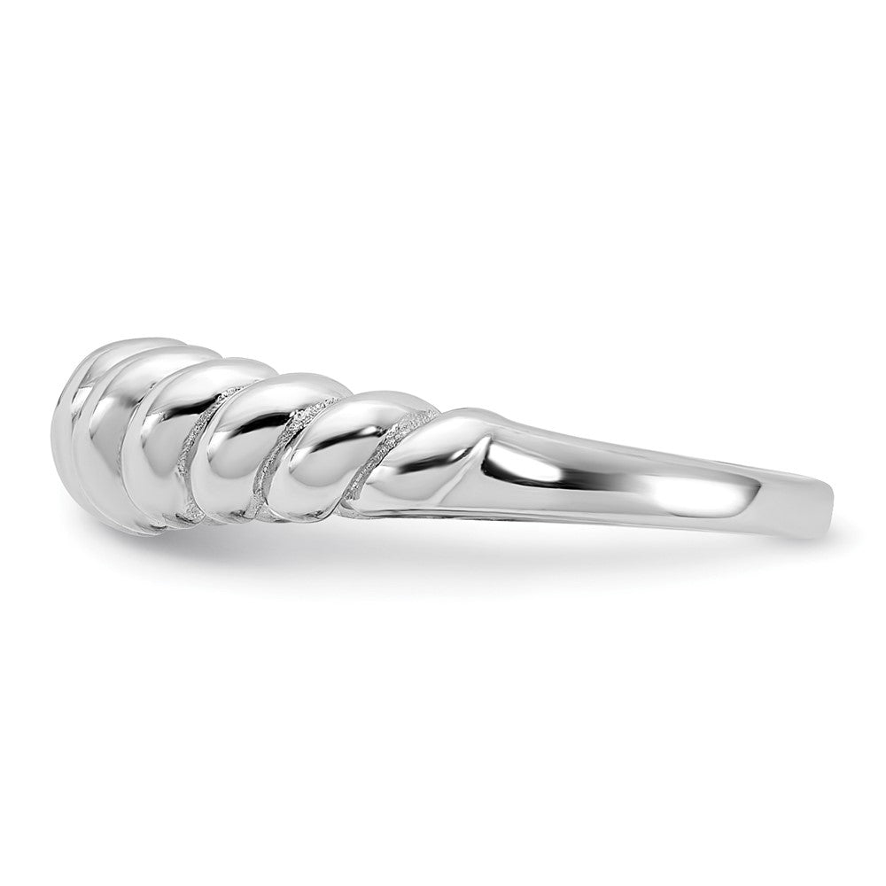 Shop Stylish Rhodium-Plated Sterling Silver Scalloped Ring - Affordable Luxury