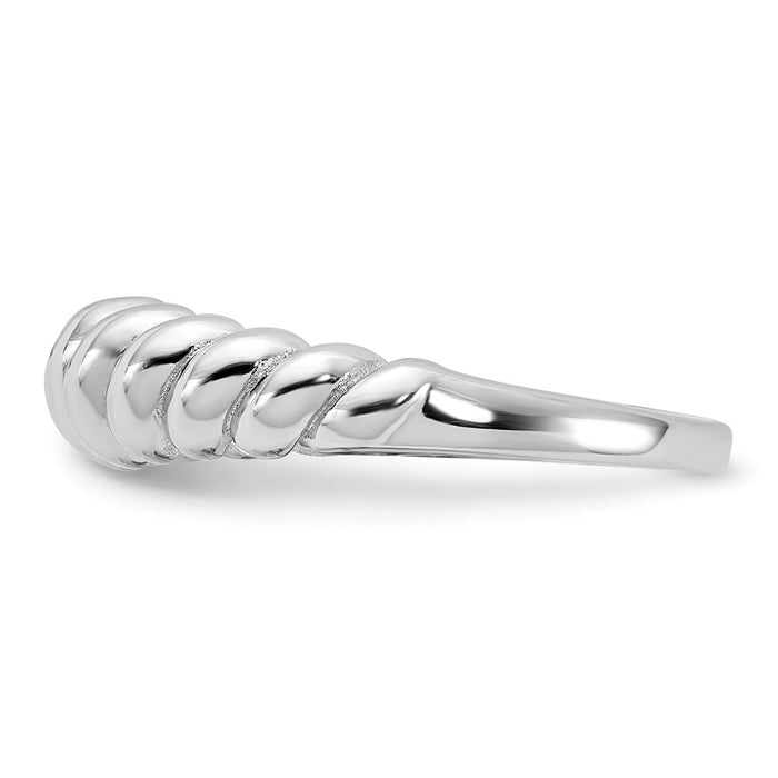 Shop Stylish Rhodium-Plated Sterling Silver Scalloped Ring - Affordable Luxury-3