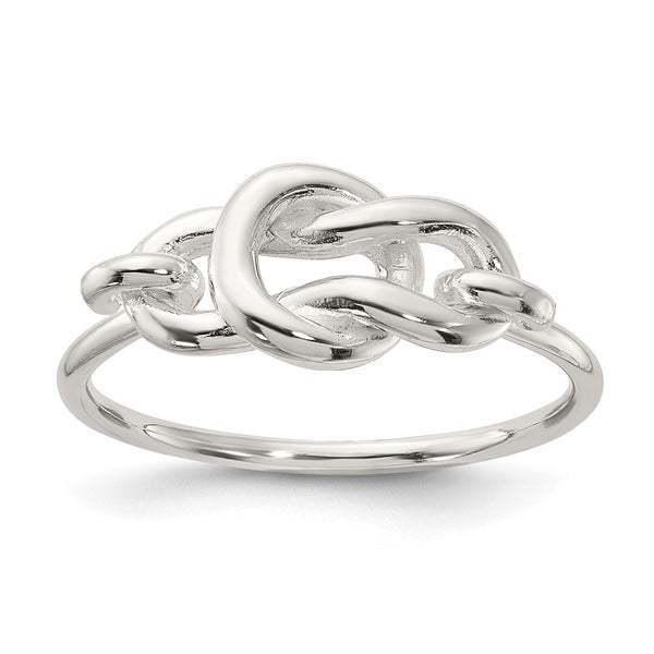 Polished Sterling Silver Elegant Knot Ring - 14K Gold