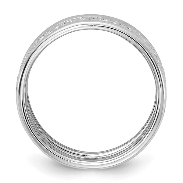 3-Piece Sterling Silver Trio Ring Set - Rhodium-Plated