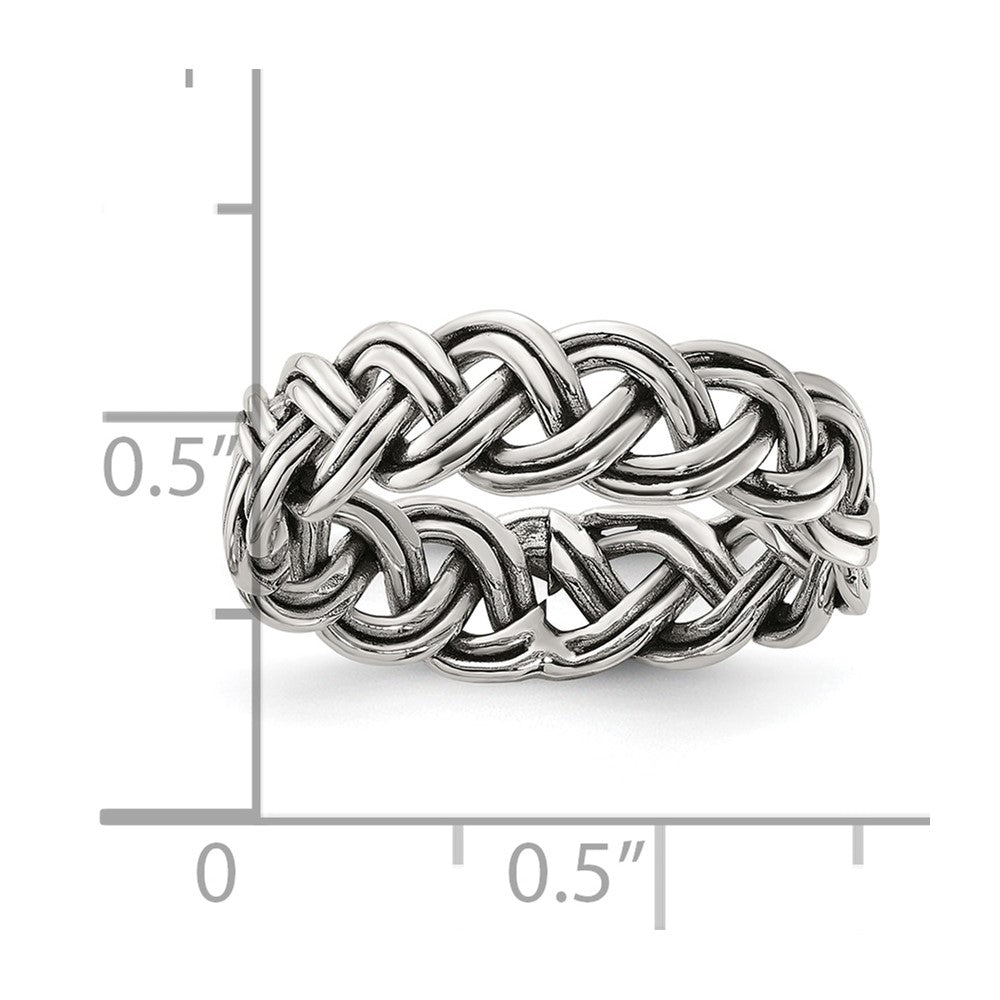 High-Quality 6mm Braided Band in Sterling Silver - Stylish & Affordable!