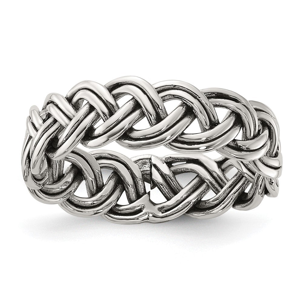 High-Quality 6mm Braided Band in Sterling Silver - Stylish & Affordable!