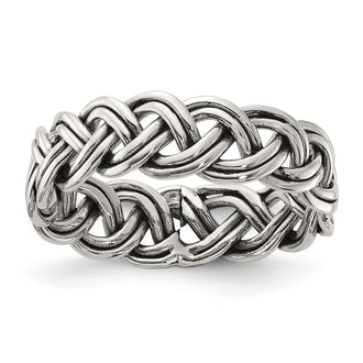 Shop Stylish 6mm Braided Band in Sterling Silver - High-Quality Finish
