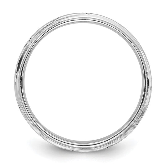 Shop Stylish 9mm Antiqued Zig Zag Band Ring in Rhodium-Plated Silver