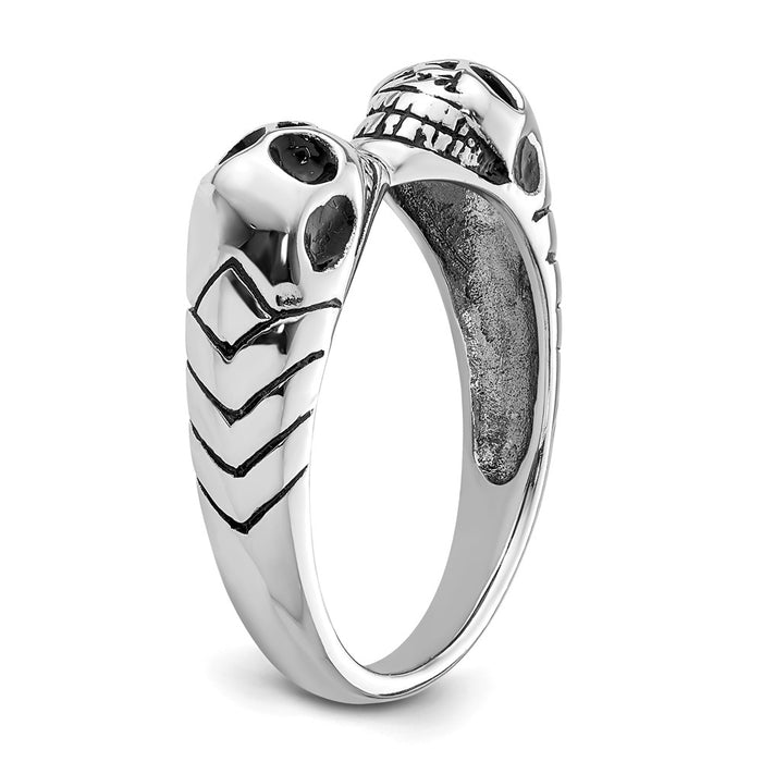 Shop Exclusive Antiqued Double Skull Ring - Rhodium-Plated Sterling Silver-5