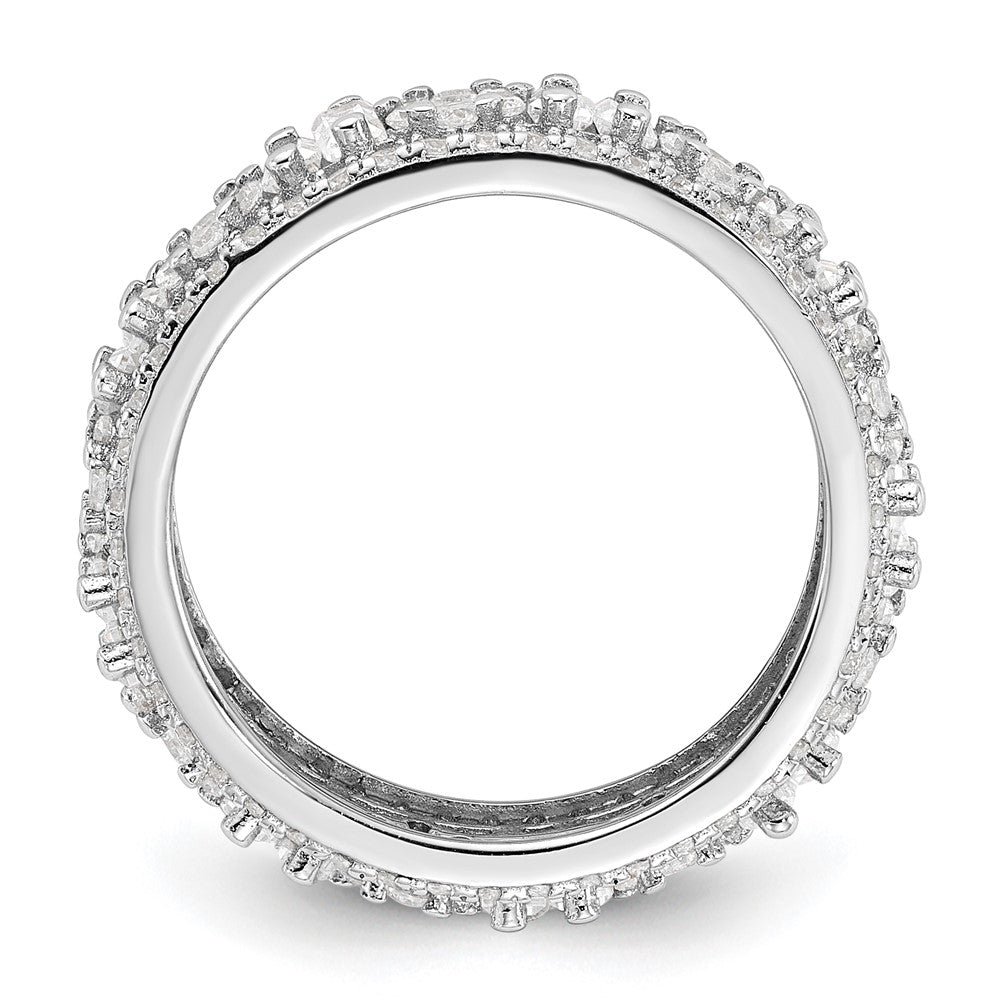 Buy Stylish Rhodium-Plated Sterling Silver Eternity Ring with Cubic Zirconia