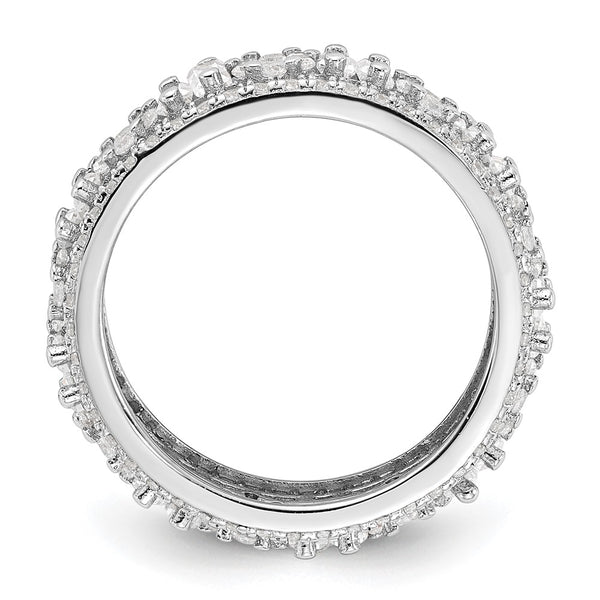 Rhodium-Plated Sterling Silver Eternity Ring with Cubic Zirconia