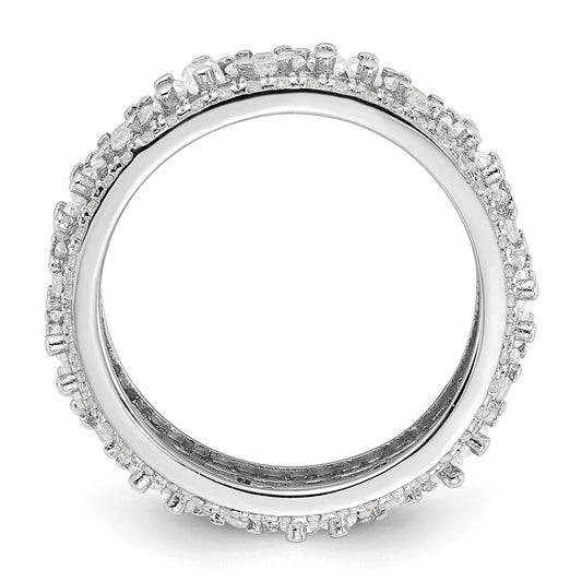 Buy Stylish Rhodium-Plated Sterling Silver Eternity Ring with Cubic Zirconia