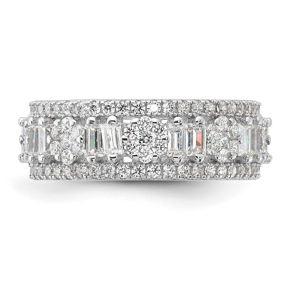 Buy Stylish Rhodium-Plated Sterling Silver Eternity Ring with Cubic Zirconia