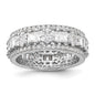 High-Quality Rhodium-Plated Sterling Silver CZ Eternity Band | Stylish Value-1