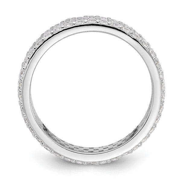 Rhodium-Plated Sterling Silver 4mm CZ Eternity Ring