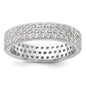 Exclusive 4mm Rhodium-Plated Sterling Silver Eternity Band | Stylish Value!-1