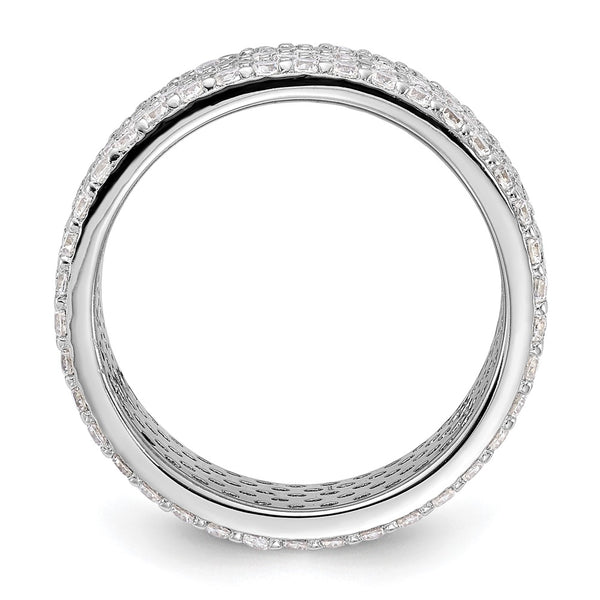 Rhodium-Plated Sterling Silver 6mm CZ Eternity Ring
