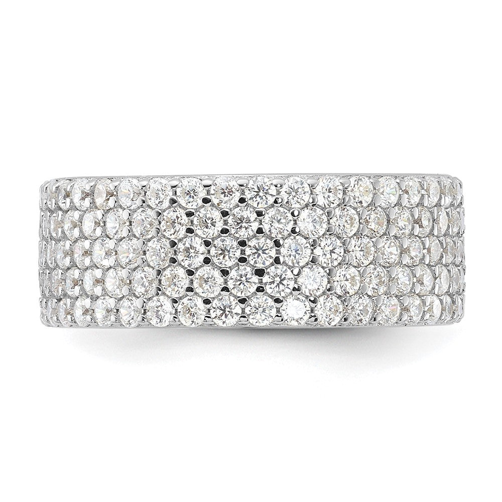 High-Quality Rhodium-Plated Sterling Silver 6mm CZ Eternity Ring - Stylish Value