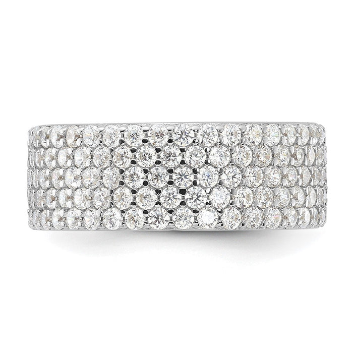 High-Quality Rhodium-Plated Sterling Silver 6mm CZ Eternity Ring - Stylish Value-3