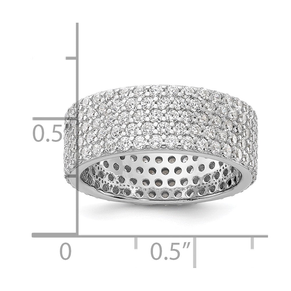 Buy Stylish Rhodium-Plated Sterling Silver 6mm Zirconia Eternity Ring - Affordable Elegance