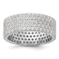 High-Quality Rhodium-Plated Sterling Silver 6mm CZ Eternity Ring - Stylish Value-1