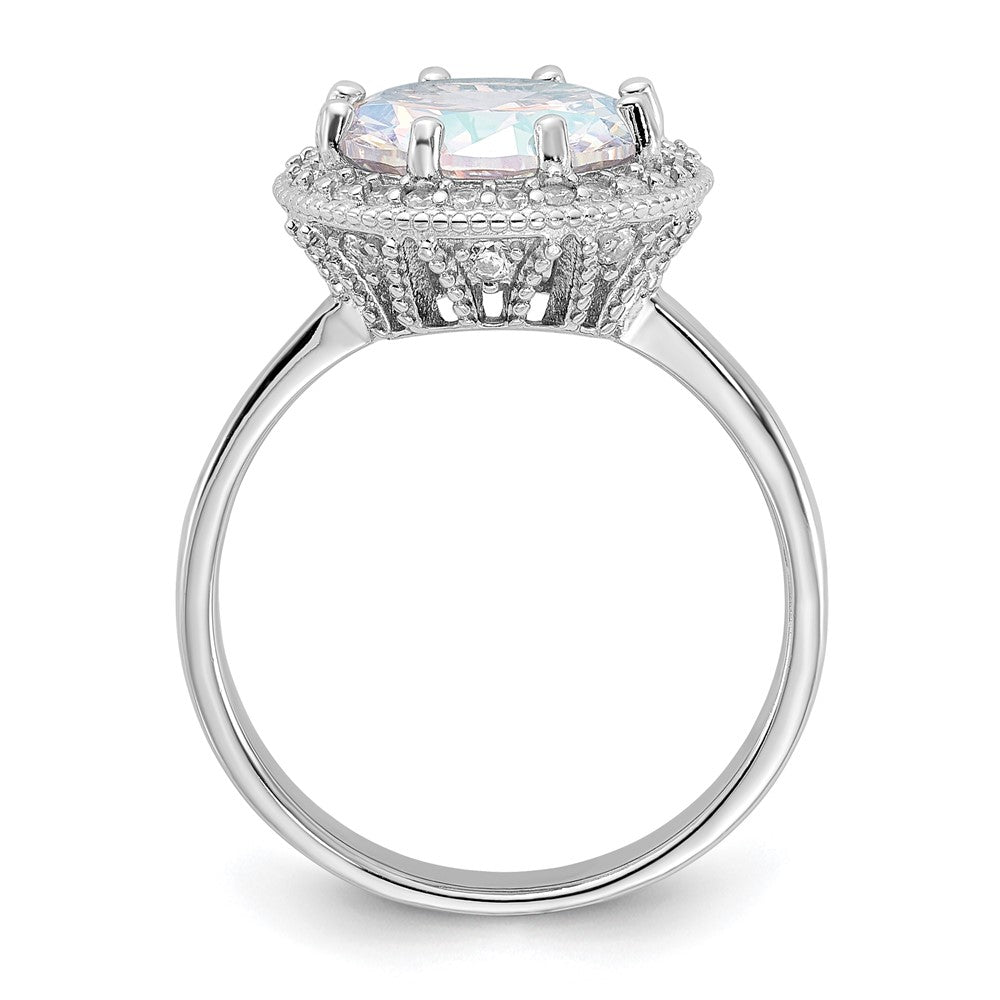 Exclusive Rhodium-Plated Sterling Silver Halo Ring | Stylish CZ Stones, Affordable Price