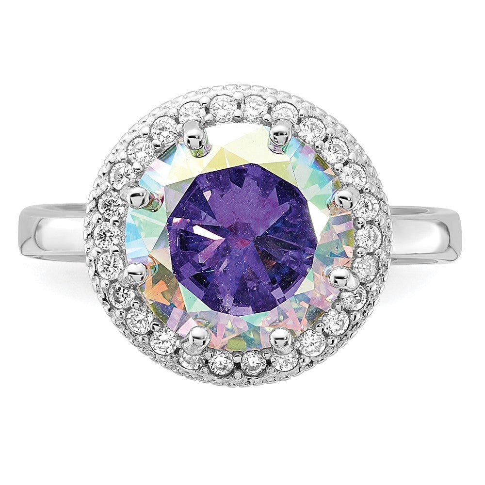 Buy Exclusive Rhodium-Plated Sterling Silver Halo Ring - Stylish CZ Stones