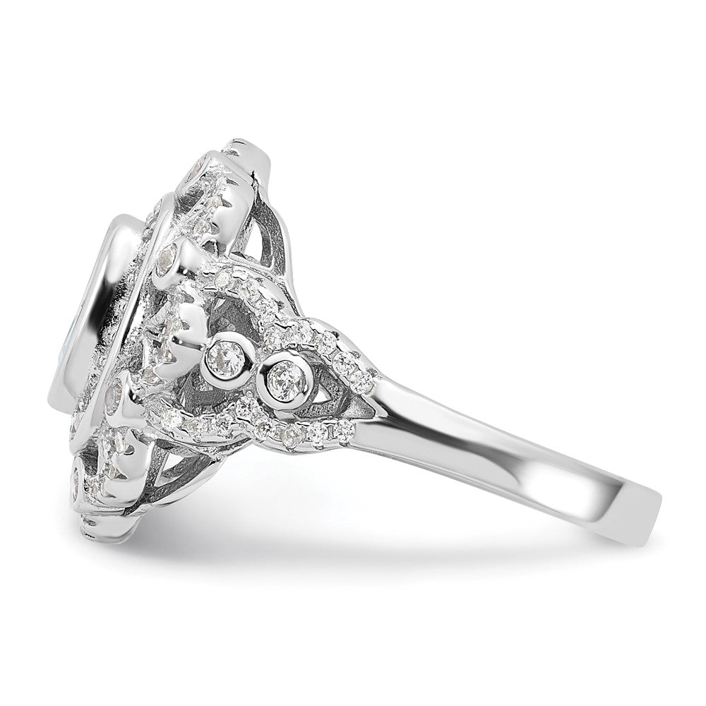 Exclusive Rhodium-Plated Sterling Silver Ring | Stylish CZ Stones, Affordable Price