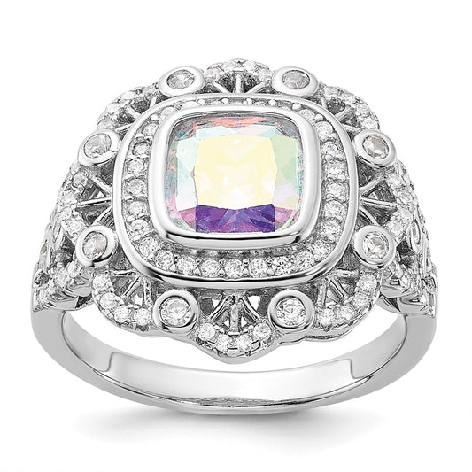 Shop Stylish Rhodium-Plated Sterling Silver Ring with CZ Stones - Luxury Value