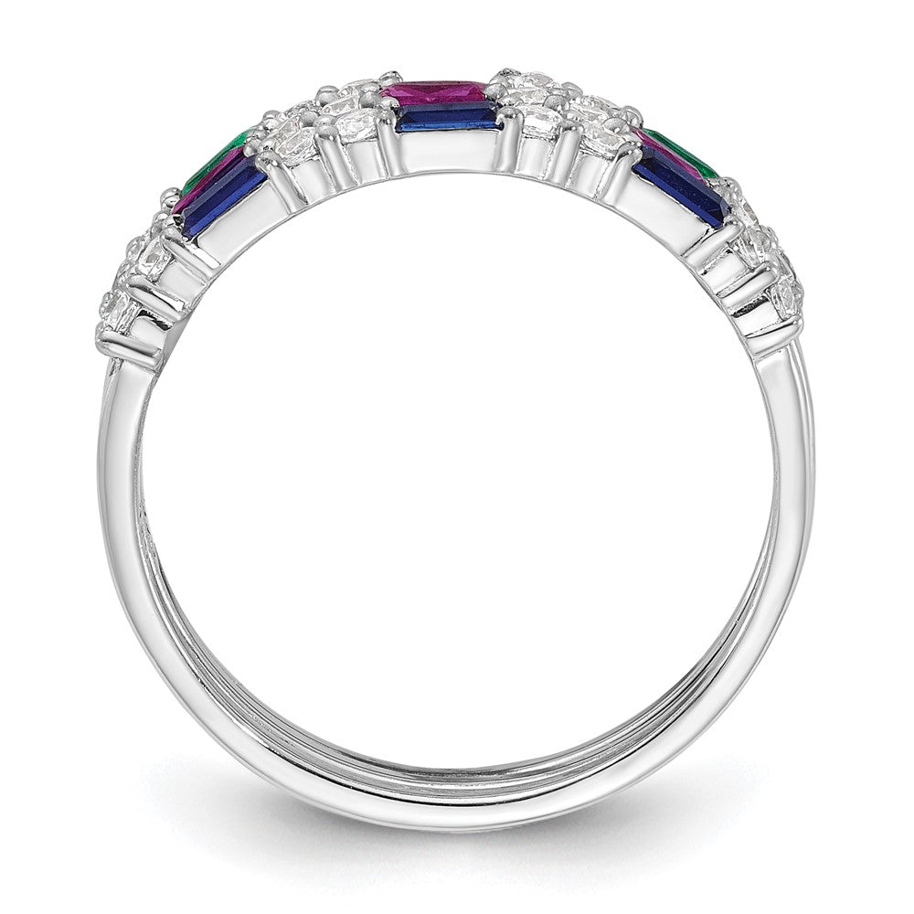 Shop Stylish Sterling Silver Rhodium-Plated 3-Piece Ring Set with CZ Stones