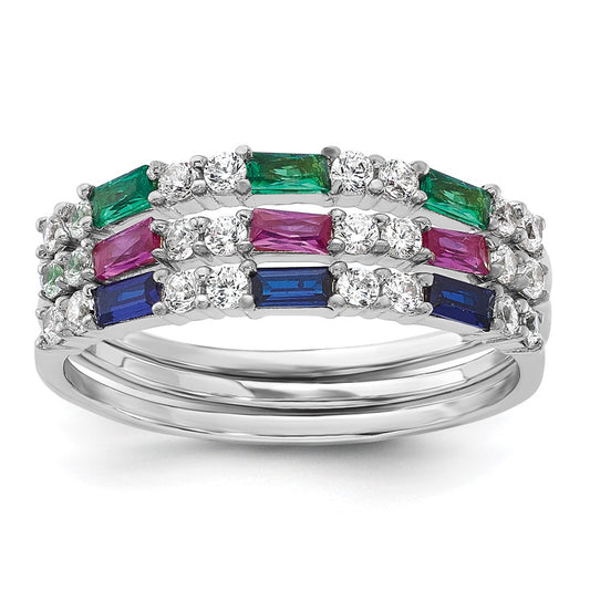 Buy Exclusive Sterling Silver 3-Piece Ring Set with CZ Stones | Stylish Value