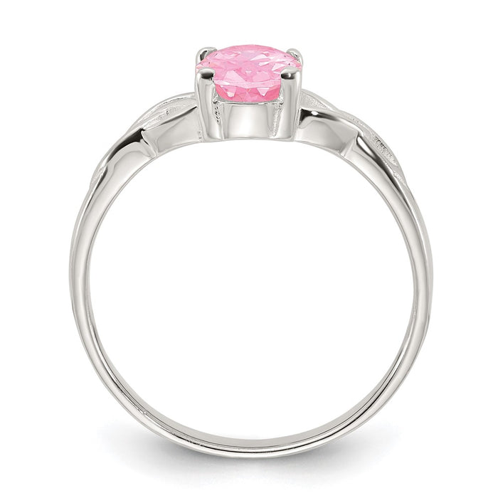 Exclusive Polished Pink CZ Ring in Sterling Silver - Stylish & Affordable Gemstone-2