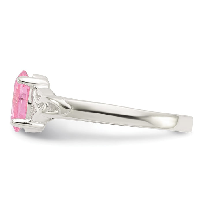Exclusive Polished Pink CZ Ring in Sterling Silver - Stylish & Affordable Gemstone-3