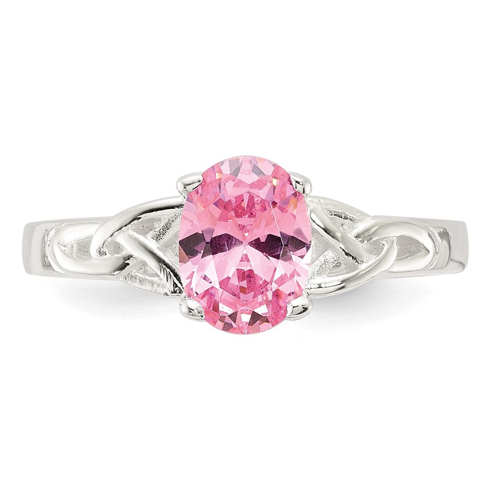 Exclusive Polished Pink CZ Ring in Sterling Silver - Stylish & Affordable Gemstone