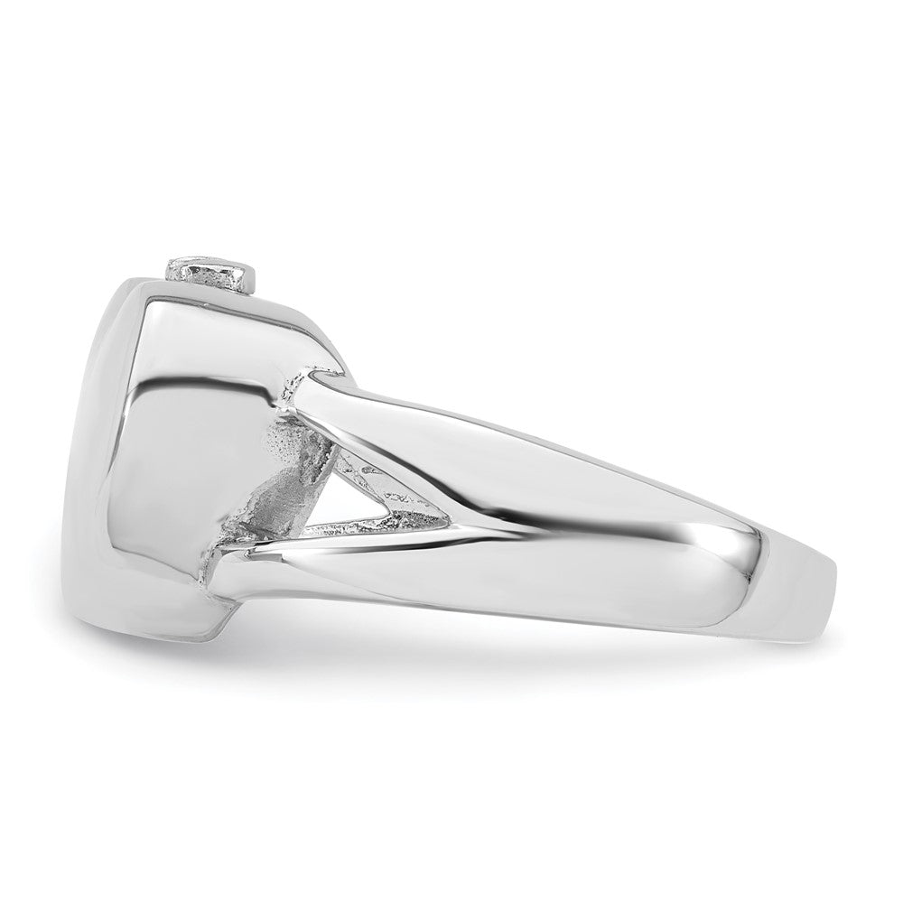 Order Stylish Polished Heart Ash Holder Ring - Size 8, Rhodium-Plated Silver