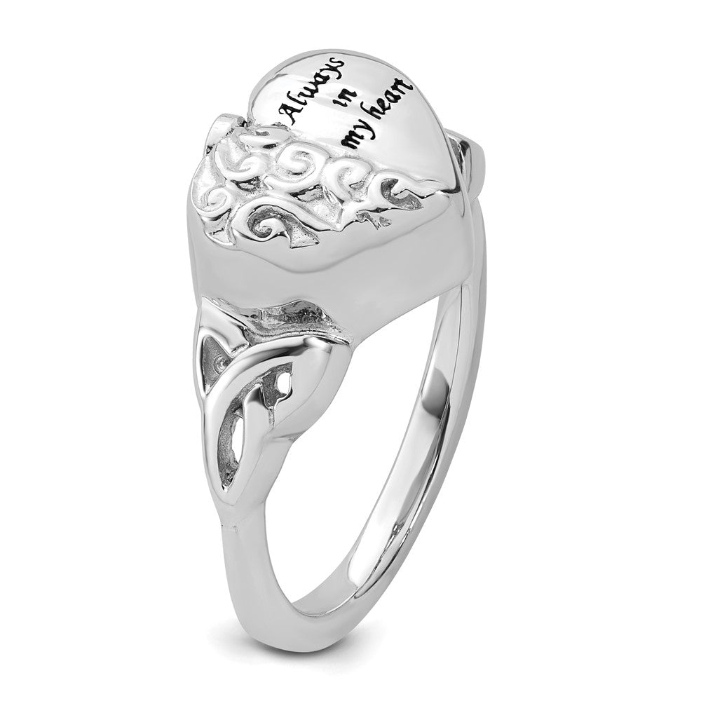 Buy Stylish Sterling Silver Enamel Celtic Knot Heart Ring - Size 7, Affordable!