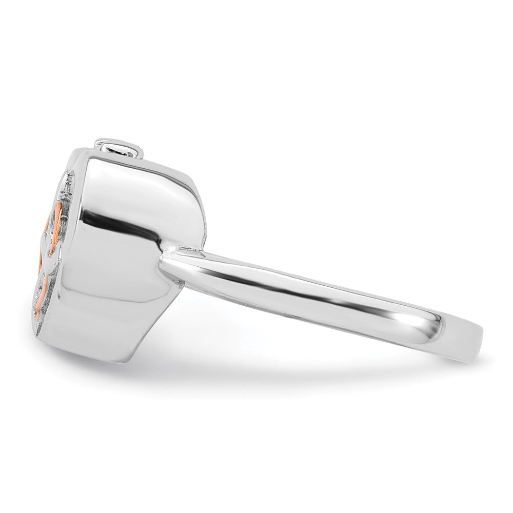 Buy Stylish Sterling Silver Rhodium-Plated Celtic Heart Ring - Size 8, Engraved