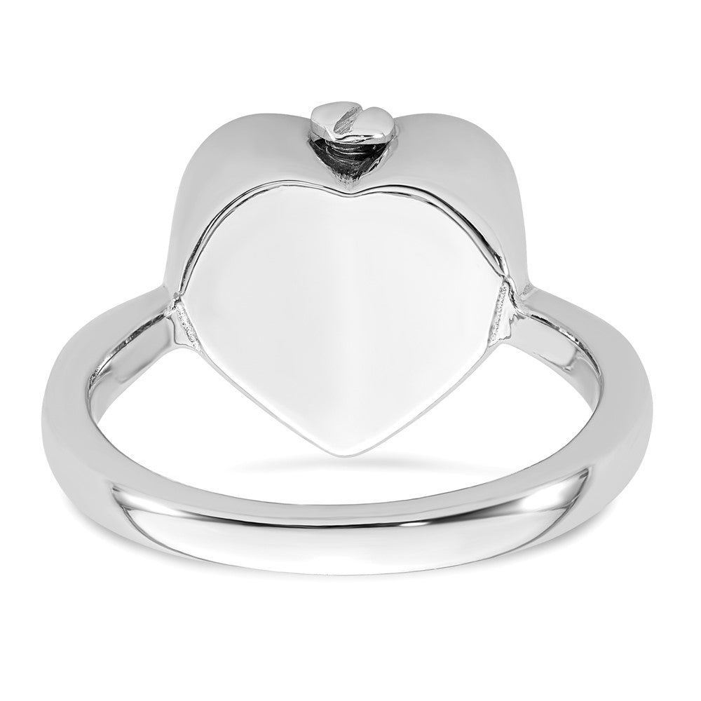 Buy Stylish Sterling Silver Rhodium-Plated Celtic Heart Ring - Size 8, Engraved