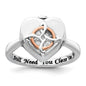 Shop Exclusive Sterling Silver Rhodium-Plated Circle Celtic Heart Ring - Size 7-2