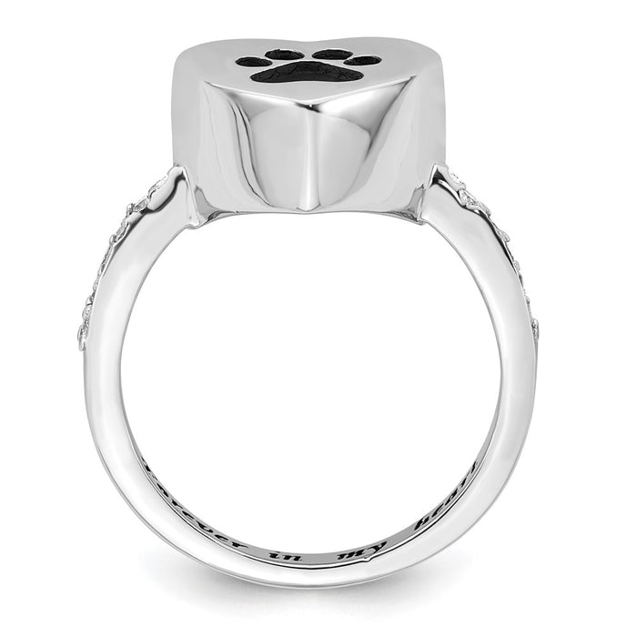 Exclusive Sterling Silver CZ Heart Shank Ring, Size 8 - Affordable Ash Holder-2