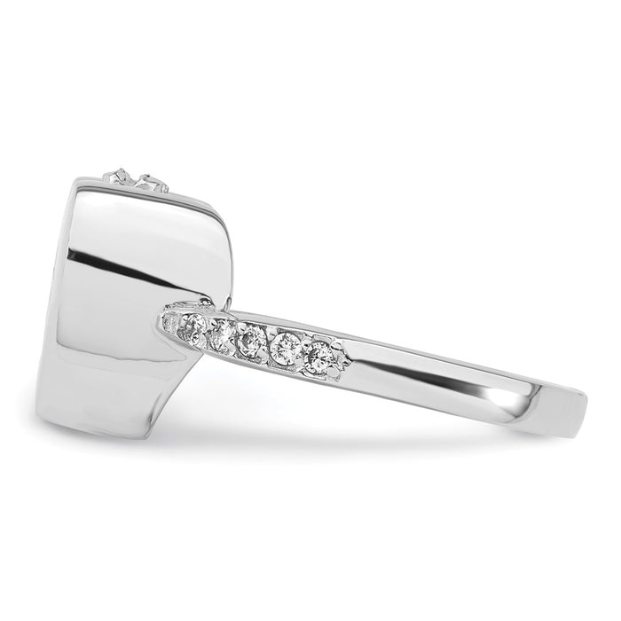 Shop Stylish Sterling Silver CZ Heart Shank Ring, Size 7 - Affordable Ash Holder-3