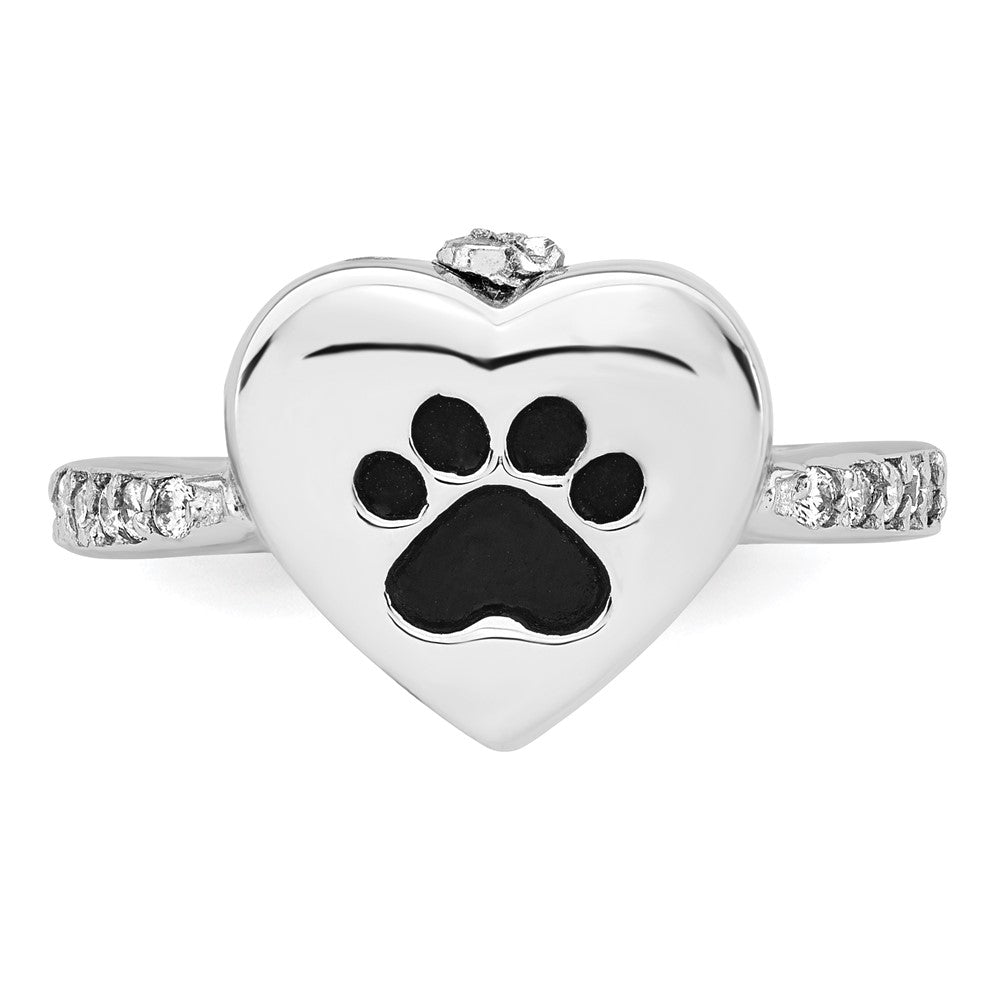 Exclusive Sterling Silver CZ Heart Shank Ring, Size 8 - Affordable Ash Holder