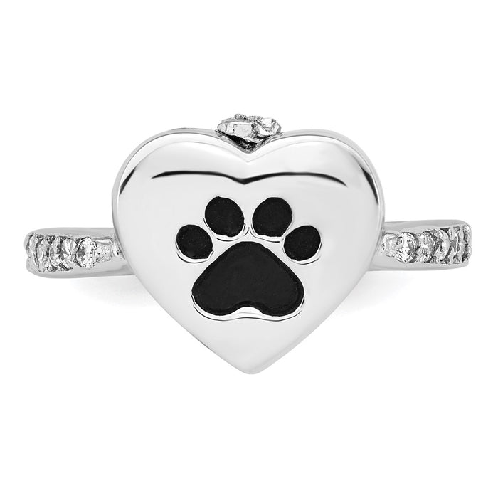 Exclusive Sterling Silver CZ Heart Shank Ring, Size 8 - Affordable Ash Holder-4