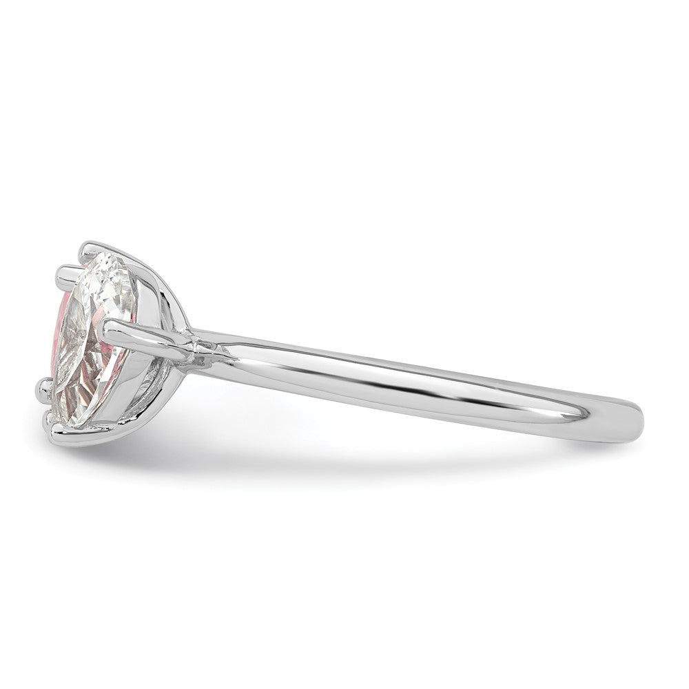 Buy Stylish Polished Heart Ring Size 8 in Sterling Silver with CZ Gemstones