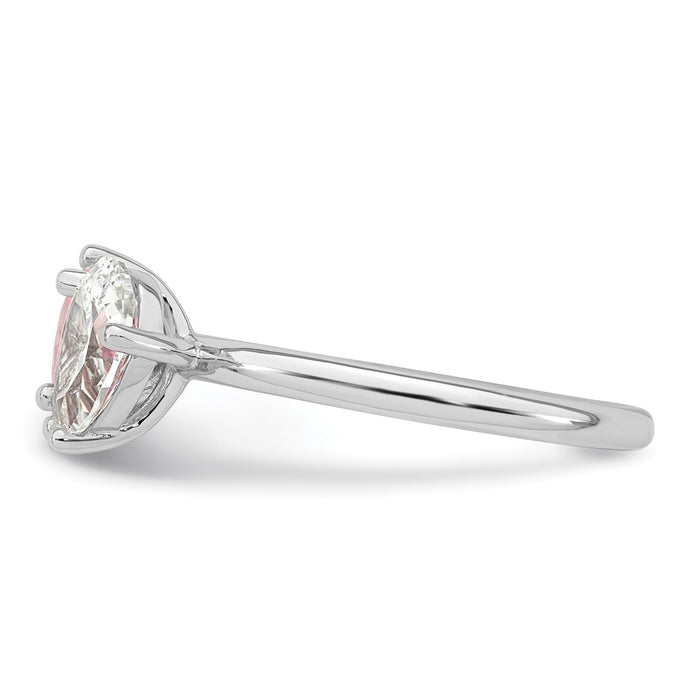 Buy Stylish Polished Heart Ring Size 8 in Sterling Silver with CZ Gemstones-3