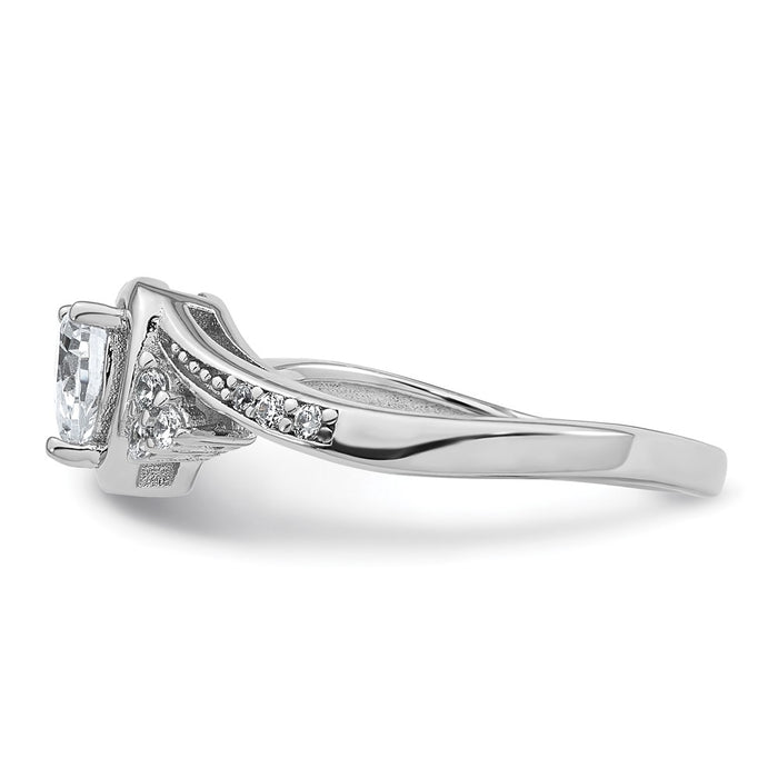 Shop Exclusive Polished Fancy Heart Ring - Size 7, Sterling Silver, CZ Center-3