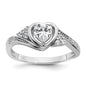Shop Exclusive Polished Fancy Heart Ring - Size 7, Sterling Silver, CZ Center-2
