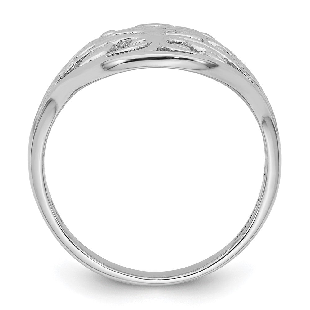 Buy Exclusive Polished Fancy Tree Ring - Size 8, Rhodium-Plated Silver