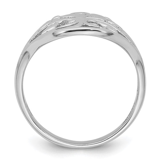 Exclusive Polished Fancy Tree Ring - Size 6 Rhodium-Plated Sterling Silver